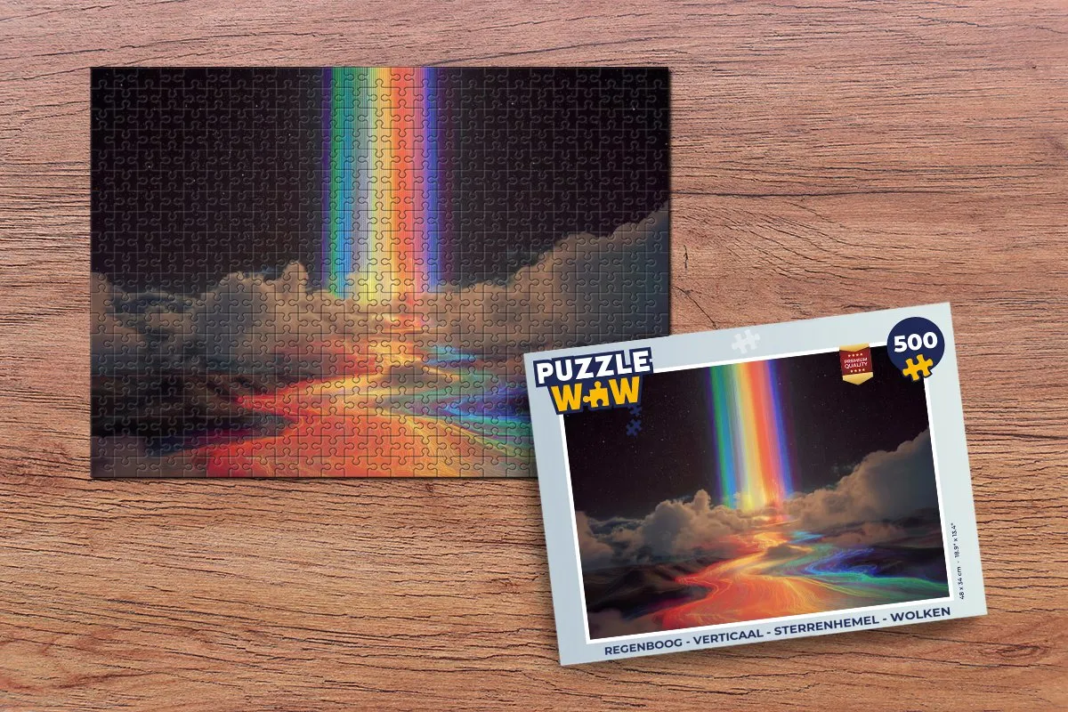 PuzzleWow Regenboog Sterrenhemel Wolken Legpuzzel 500 Stuks - MPN 8721406853381