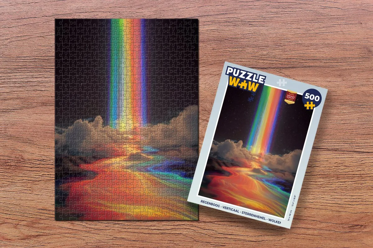 PuzzleWow Regenboog Sterrenhemel Wolken Legpuzzel 500 Stuks - MPN 8721406853381