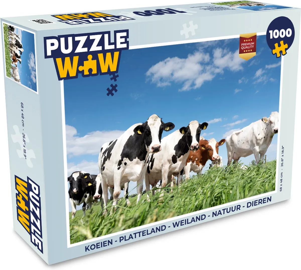 PuzzleWow Platteland Weiland Natuur Legpuzzel 1000 Stuks - Multicolor
