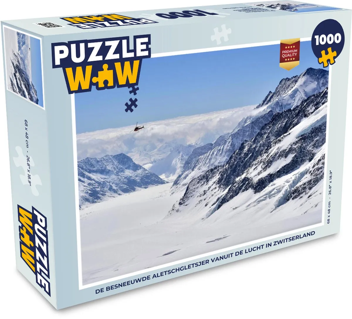PuzzleWow Legpuzzel De Besneeuwde Aletschgletsjer 1000 Stuks - Multicolor