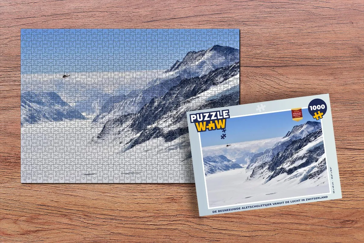 PuzzleWow Legpuzzel De Besneeuwde Aletschgletsjer 1000 Stuks