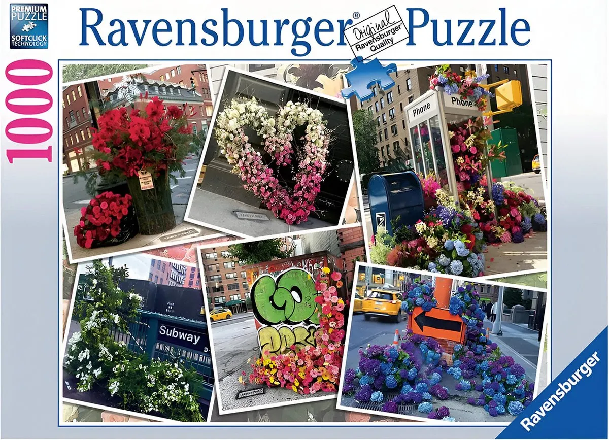 Ravensburger NYC Bloemenpracht Legpuzzel 1000 Stuks - Multicolor