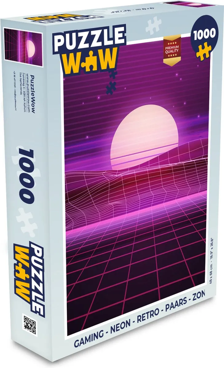 PuzzleWow Neon Retro Legpuzzel 1000 Stuks - Multicolor
