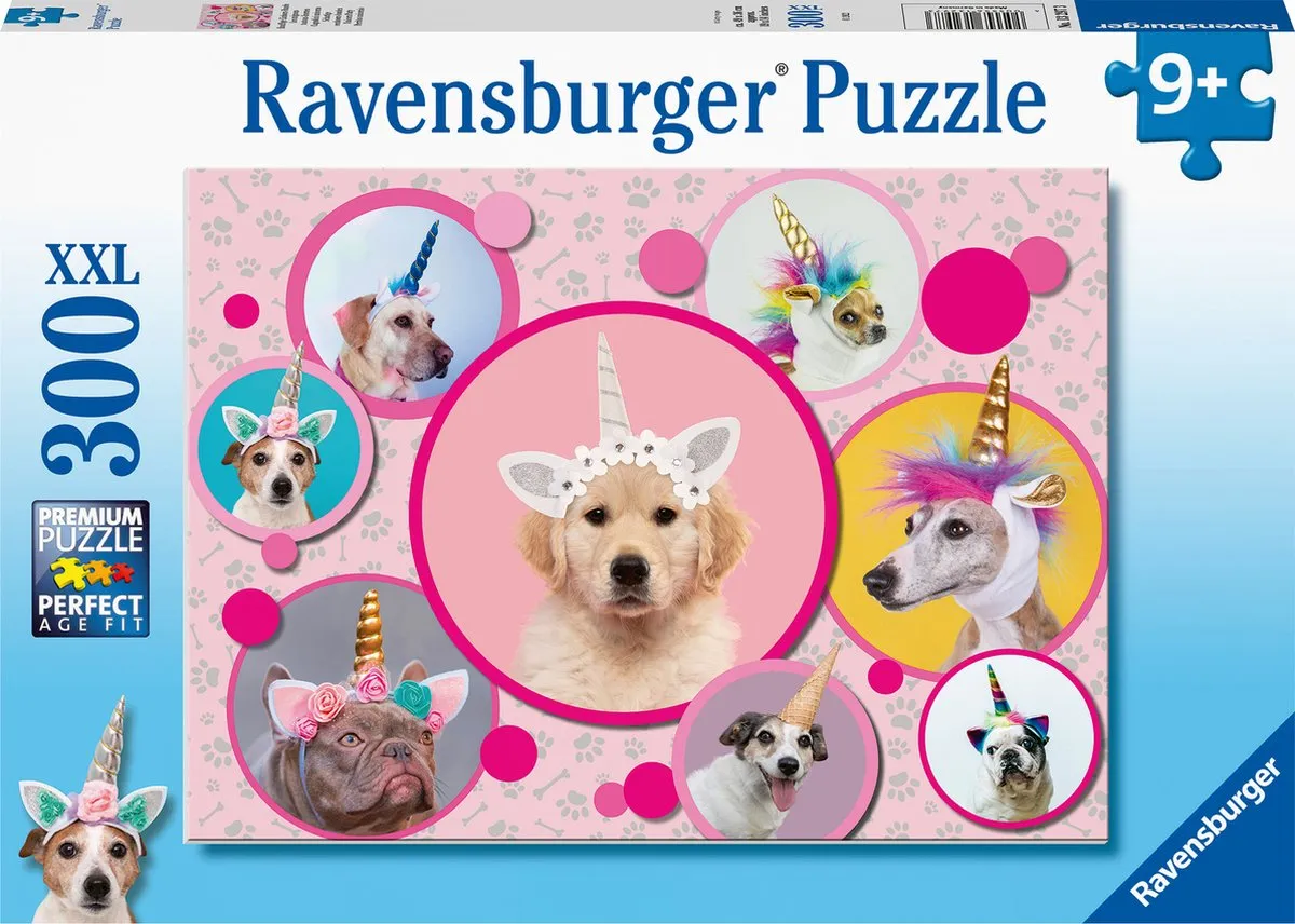 Ravensburger Schattige Eenhoorn-honden Legpuzzel 300 Stuks