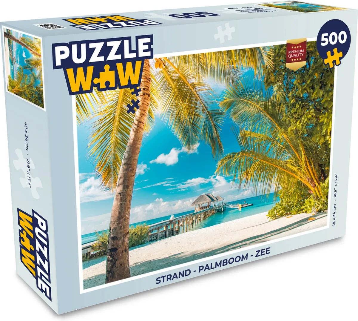 PuzzleWow Strand Palmboom Zee Legpuzzel 500 Stuks