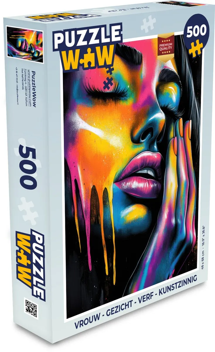 PuzzleWow Gezicht Verf Legpuzzel 500 Stuks