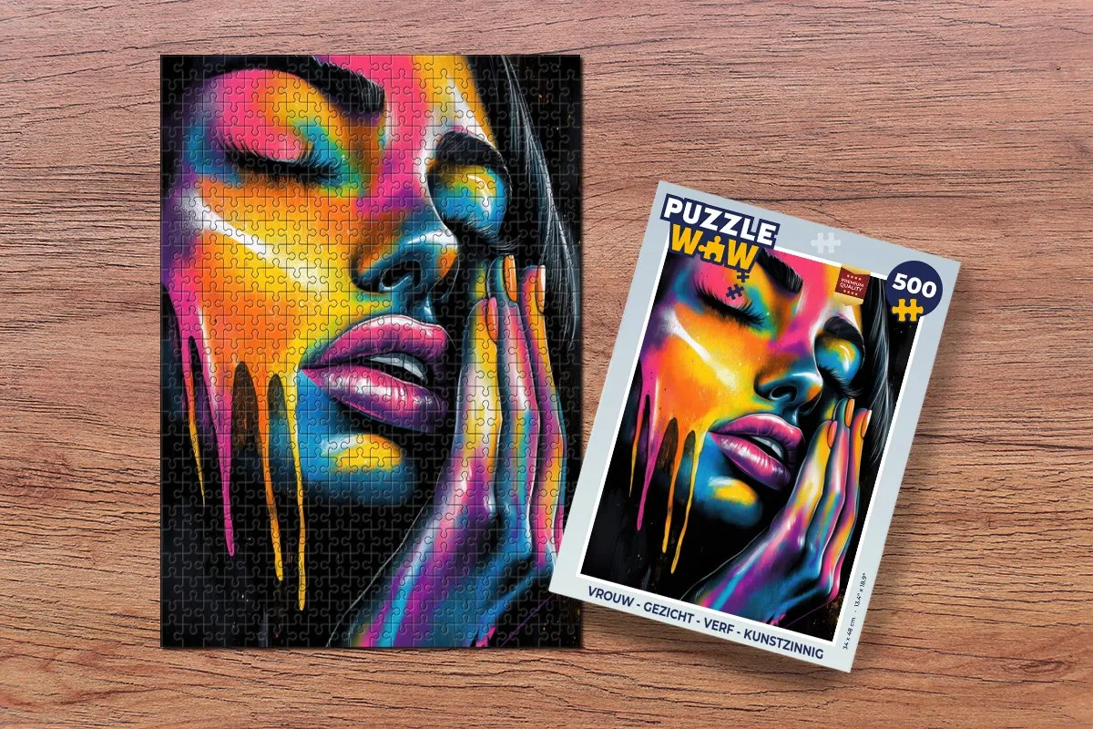 PuzzleWow Gezicht Verf Legpuzzel 500 Stuks - Vrouw