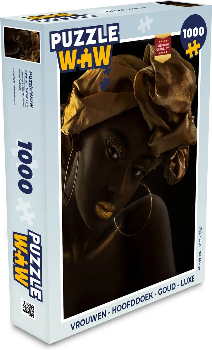 PuzzleWow Hoofddoek Legpuzzel 1000 Stuks - Multicolor