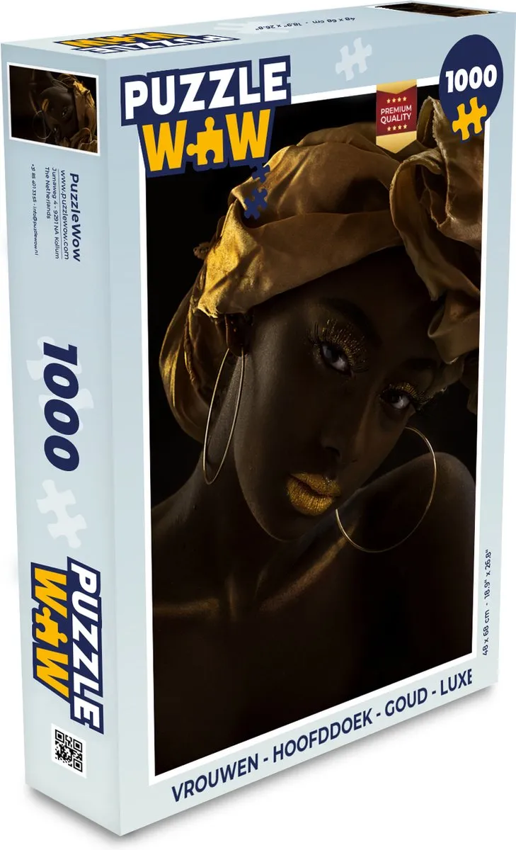 PuzzleWow Hoofddoek Legpuzzel 1000 Stuks - Multicolor