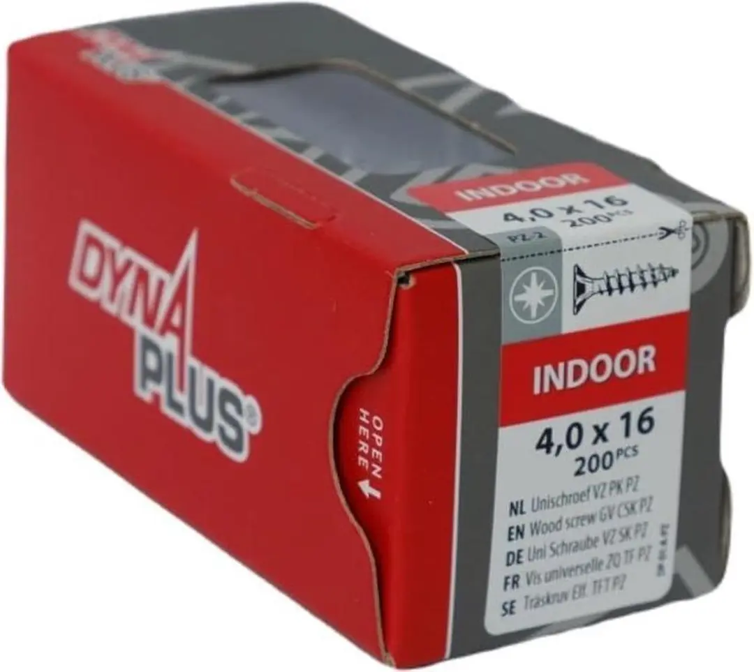 Dynaplus Unischroef POZI 4x16mm - 200 Stuks - Verzinkt - afbeelding 5 van 5