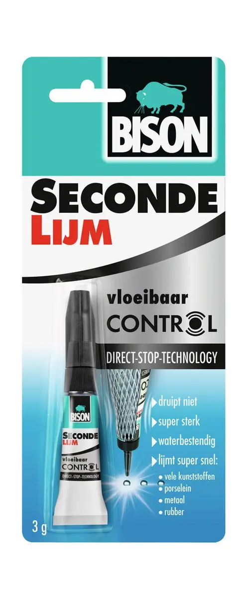 Bison Secondelijm Vloeibaar Control 3ml - Metaal/Hout/Rubber