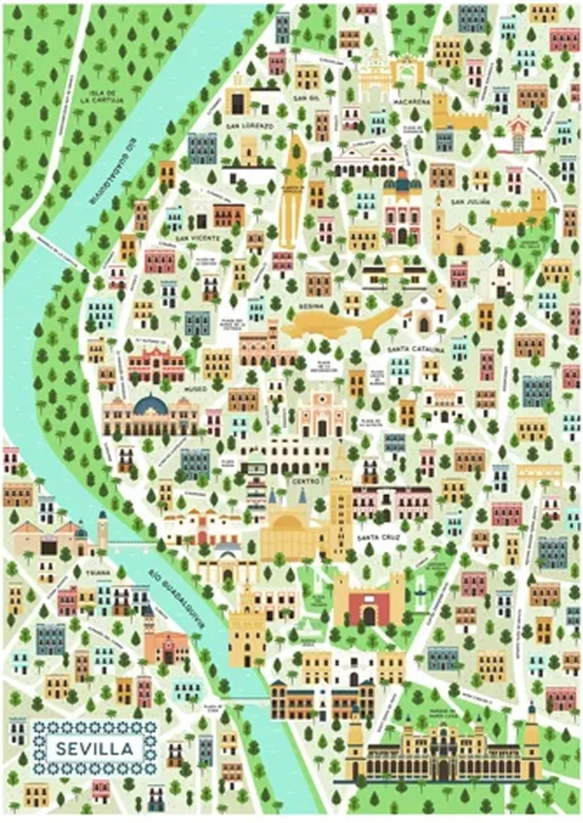 Ravensburger Map of Seville Legpuzzel 1000 Stuks - Multicolor