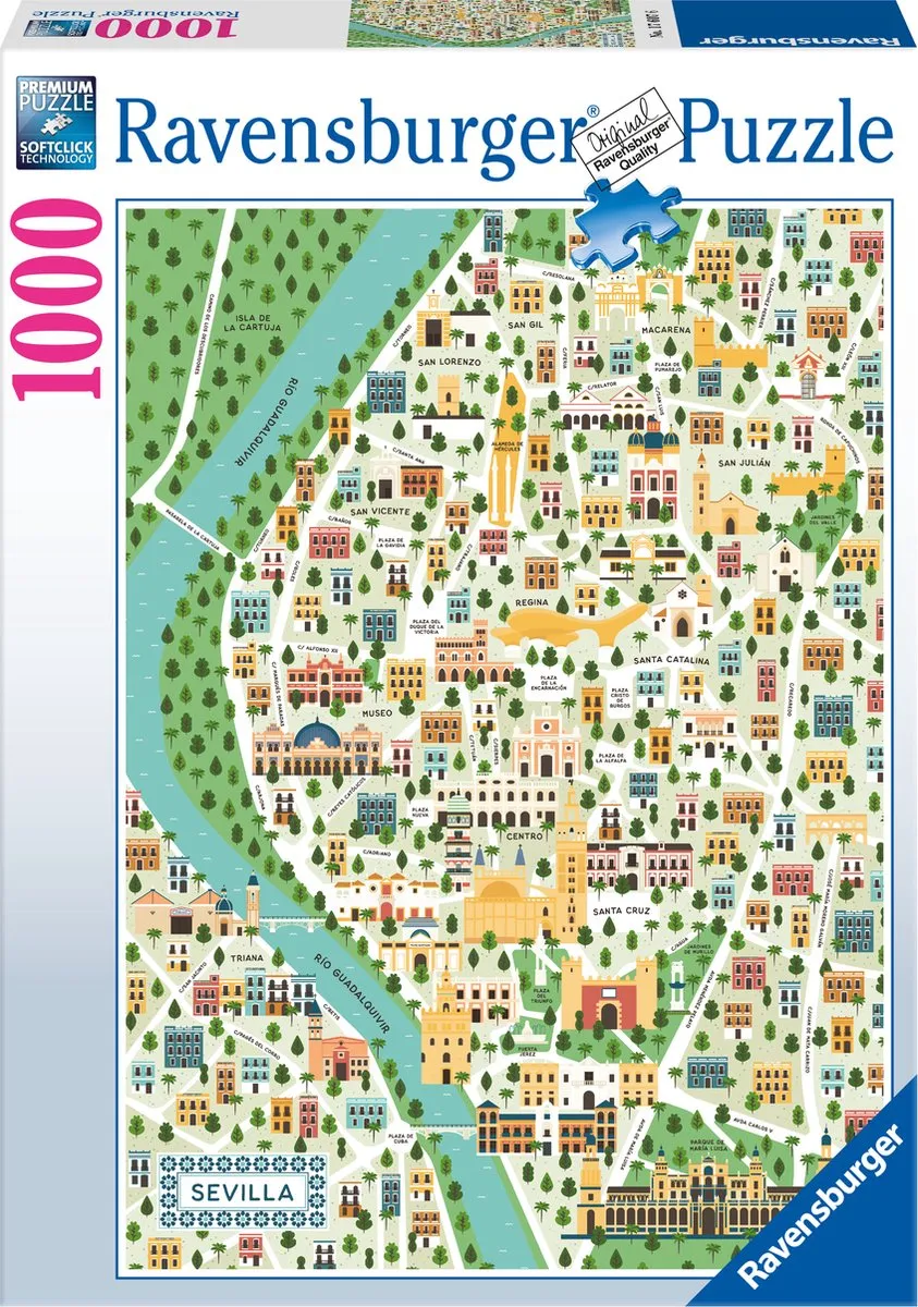 Ravensburger Map of Seville Legpuzzel 1000 Stuks - Multicolor