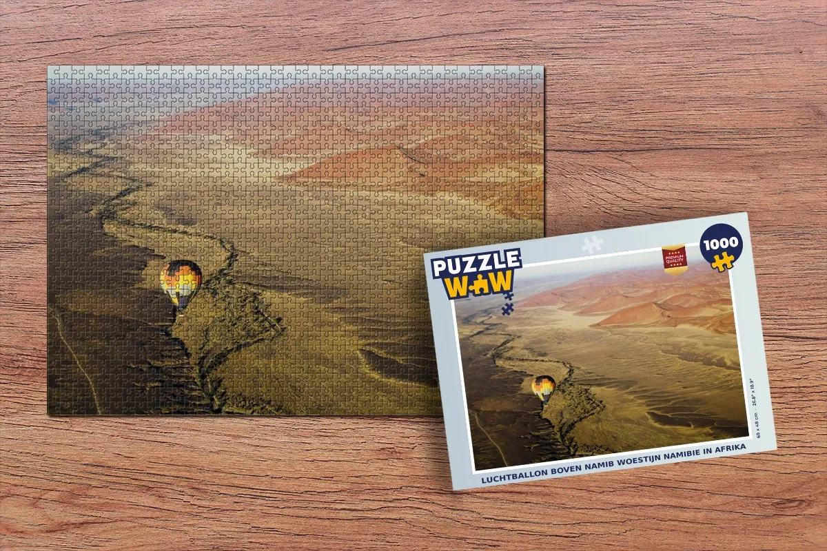PuzzleWow Legpuzzel Luchtballon Namibwoestijn 1000 Stuks - Multicolor