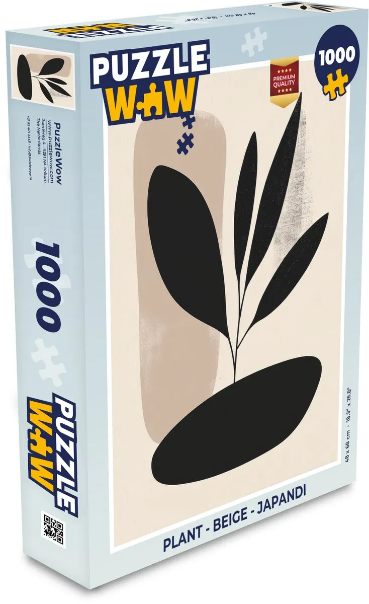 PuzzleWow Japandi Legpuzzel 1000 Stuks - Beige
