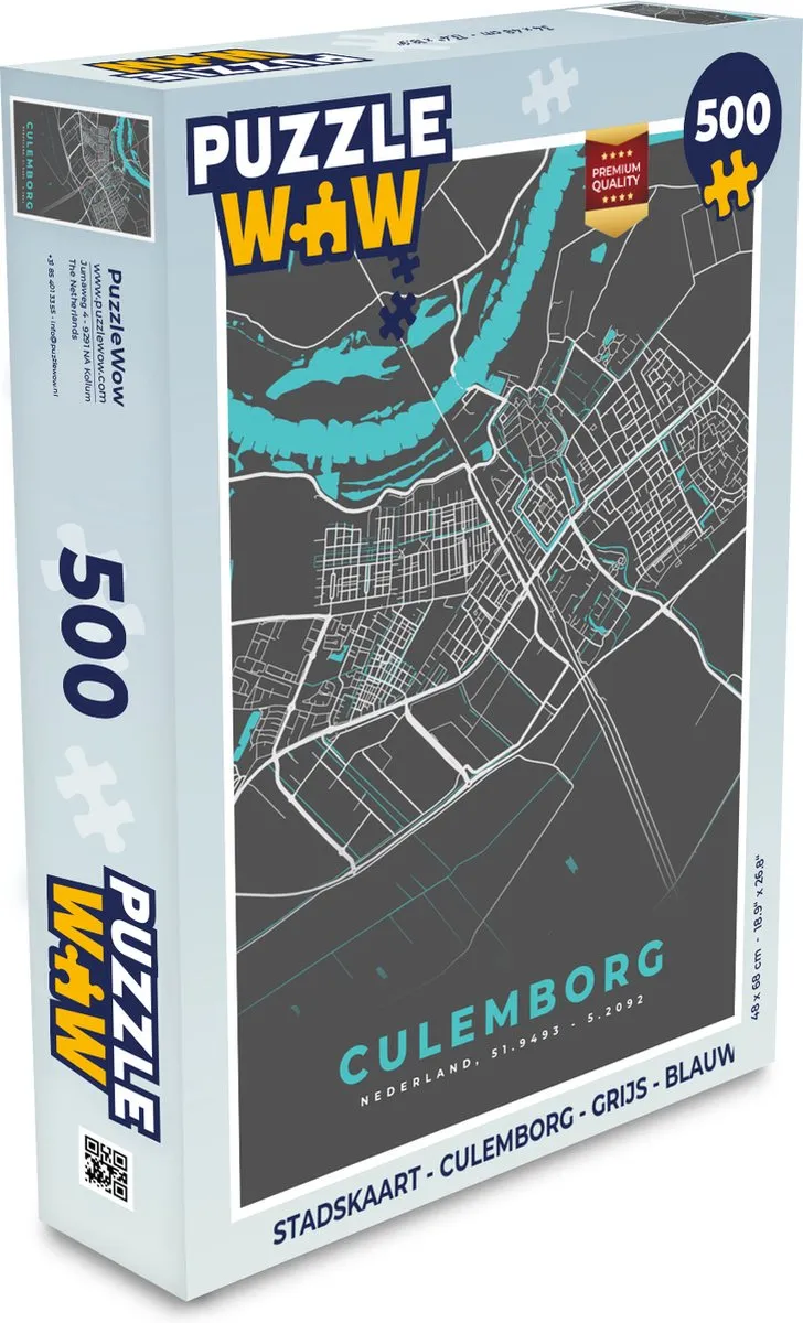 PuzzleWow Stadskaart Culemborg Legpuzzel 500 Stuks