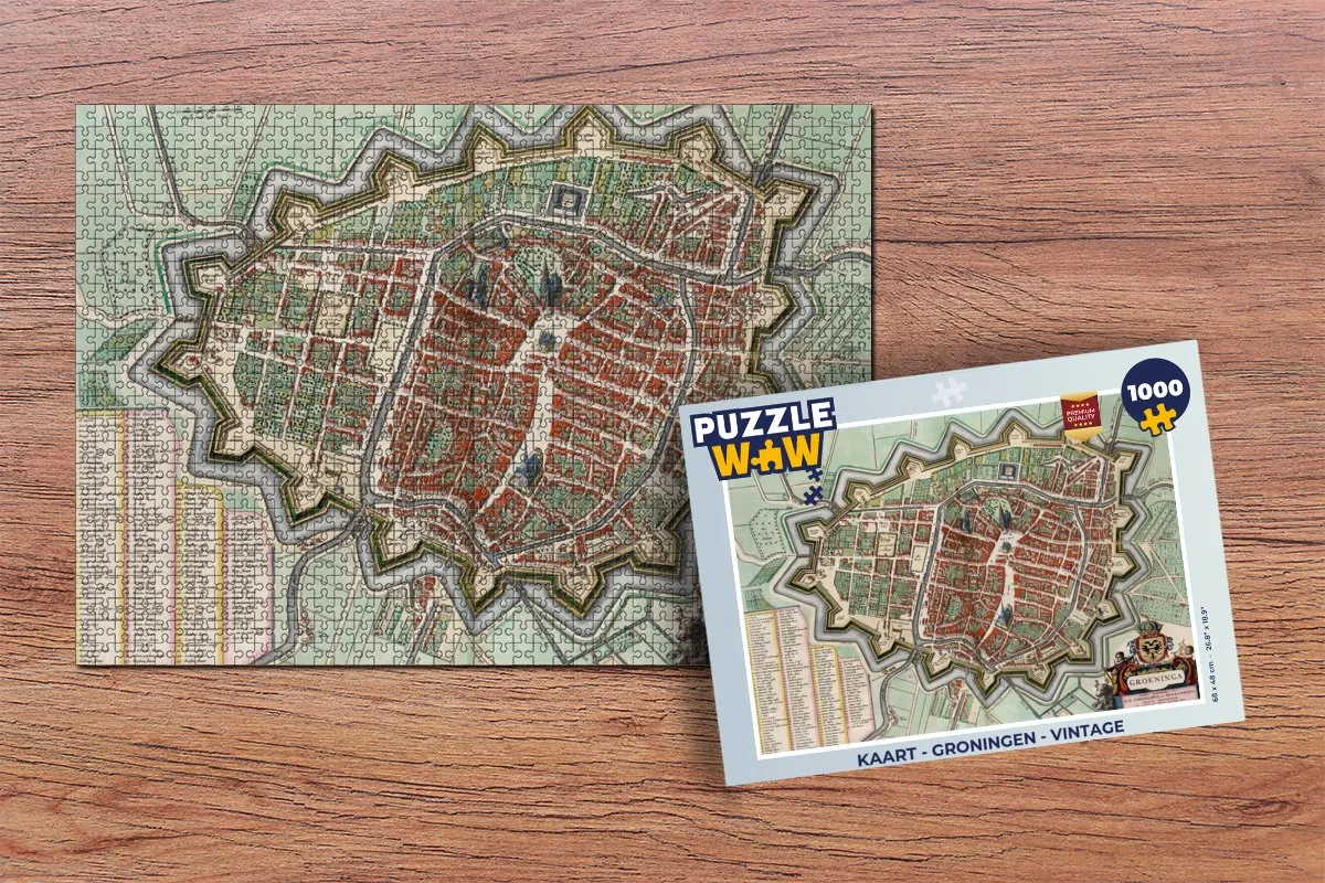 PuzzleWow Groningen Vintage Legpuzzel 1000 Stuks - Multicolor