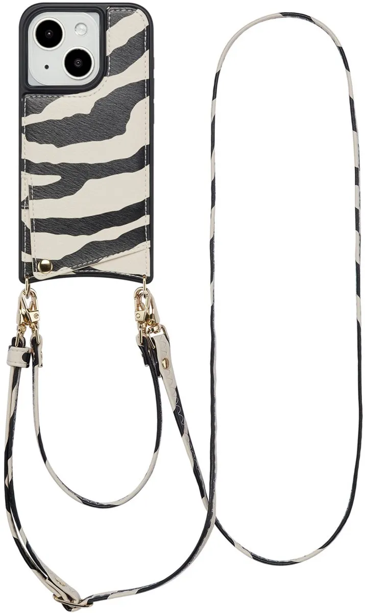 Selencia Hoesje iPhone 15 Zazzy Zebra