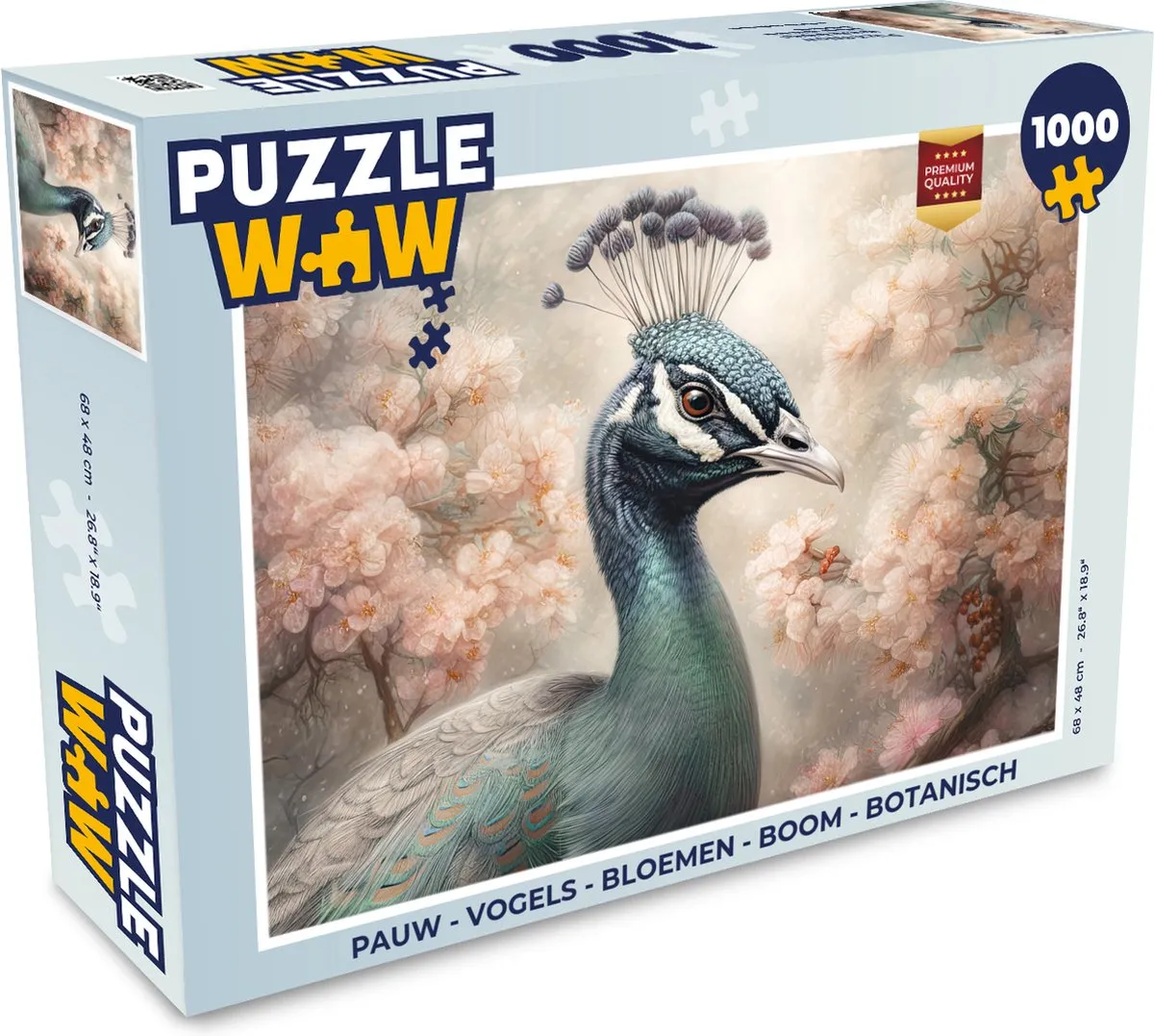 PuzzleWow Vogels Bloemen Boom Botanisch Legpuzzel 1000 Stuks