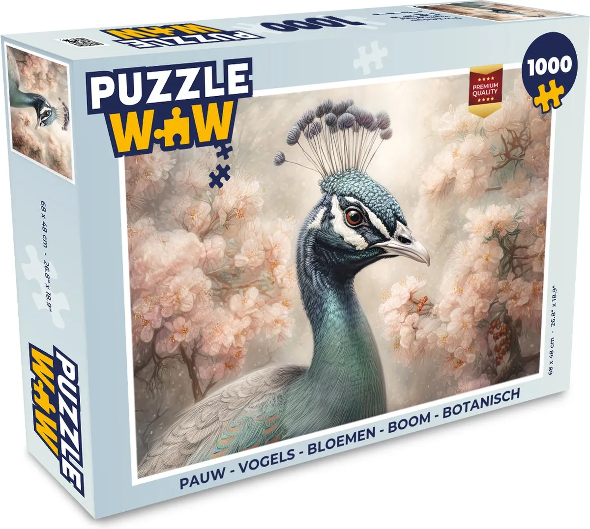 PuzzleWow Vogels Bloemen Boom Botanisch Legpuzzel 1000 Stuks - Multicolor