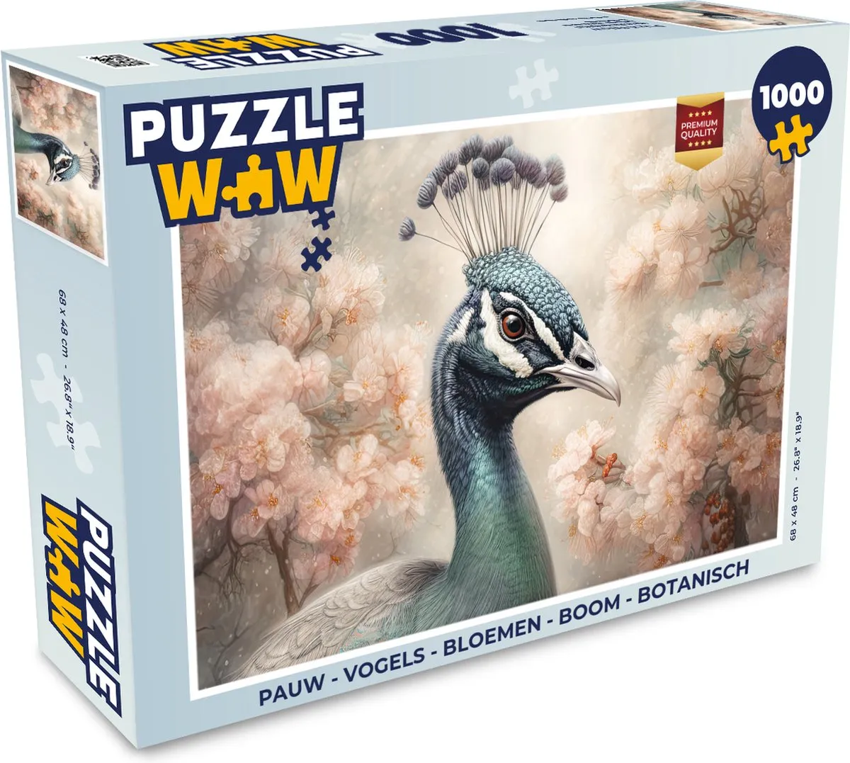 PuzzleWow Vogels Bloemen Boom Botanisch Legpuzzel 1000 Stuks - Multicolor
