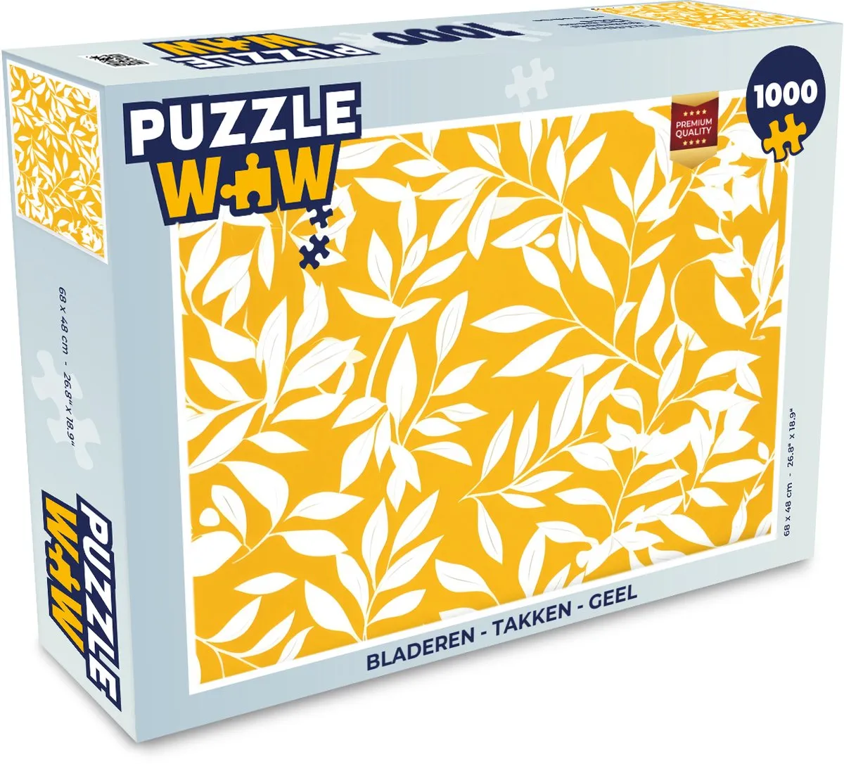 PuzzleWow Legpuzzel 1000 Stuks - Bladeren & Takken Geel
