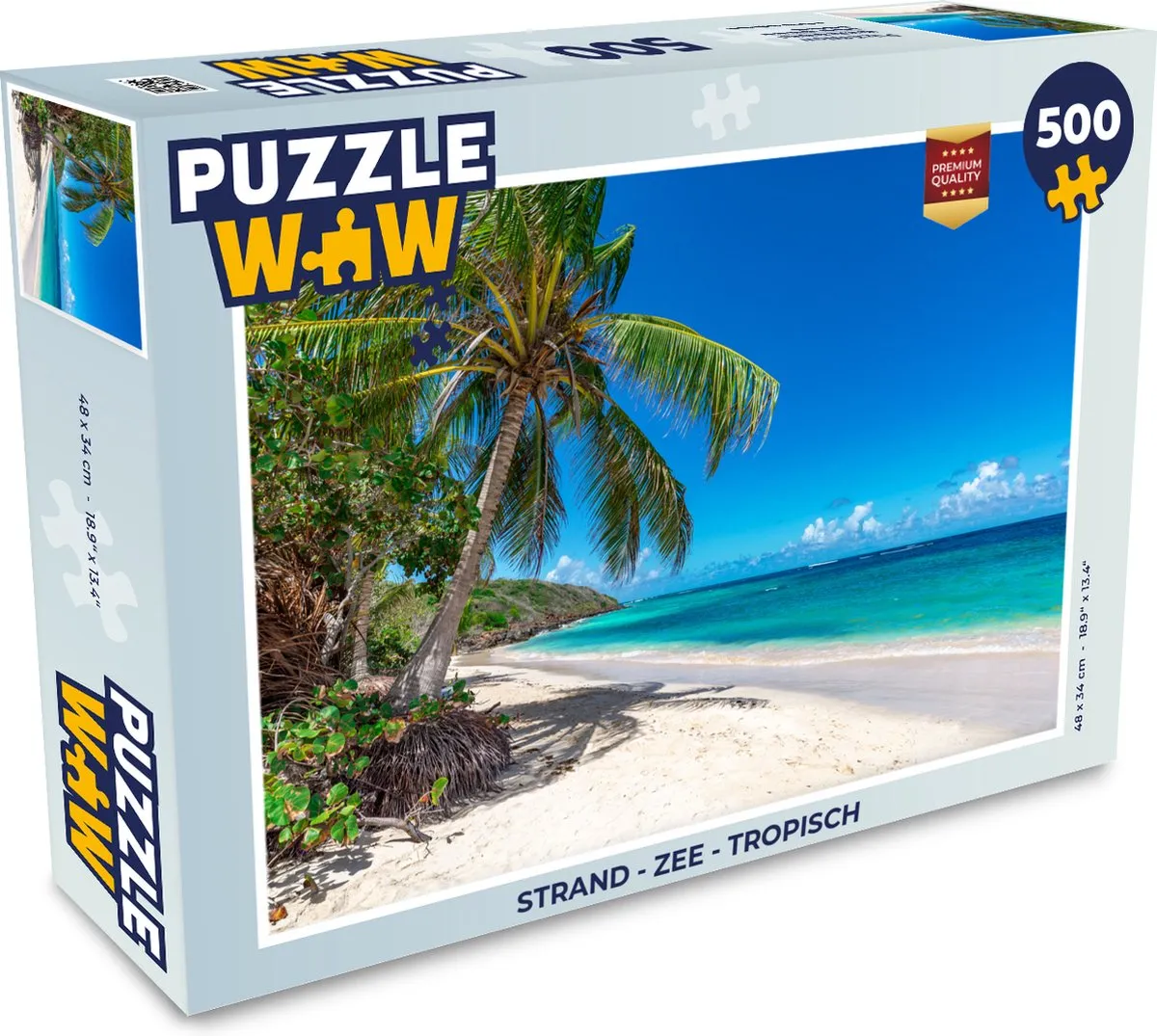 PuzzleWow Legpuzzel Strand & Zee Tropisch 500 Stuks - Multicolor