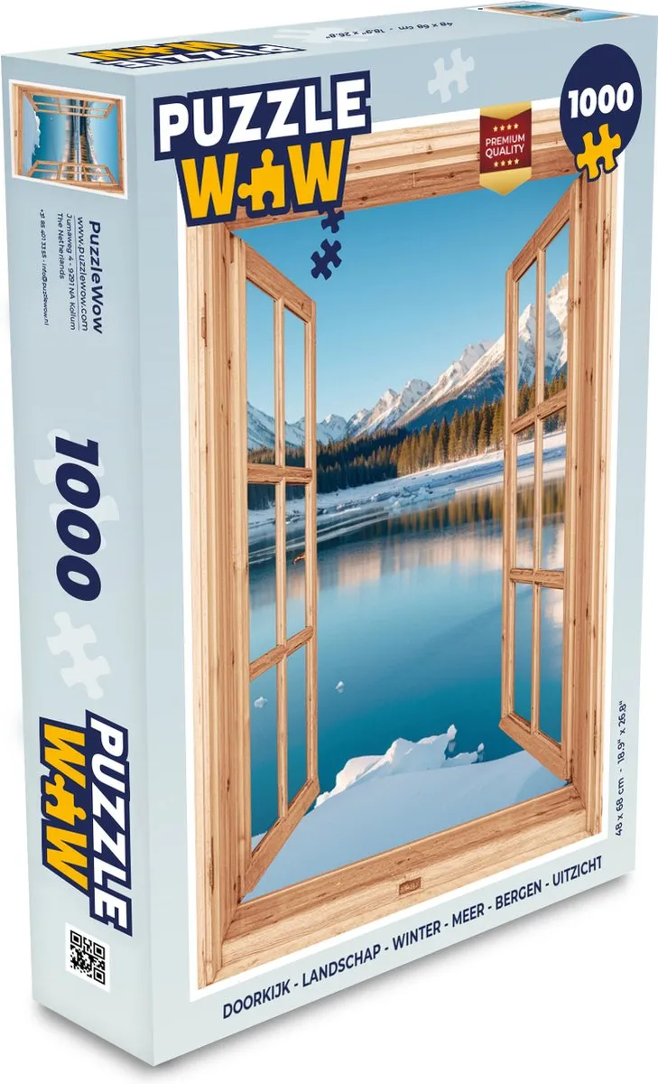 PuzzleWow Doorkijk Landschap Winter 1000 Stuks - Bergen