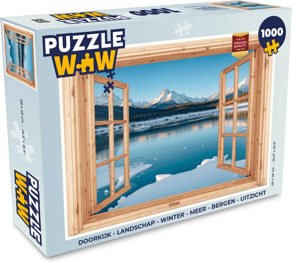 PuzzleWow Doorkijk Landschap Winter 1000 Stuks - Bergen