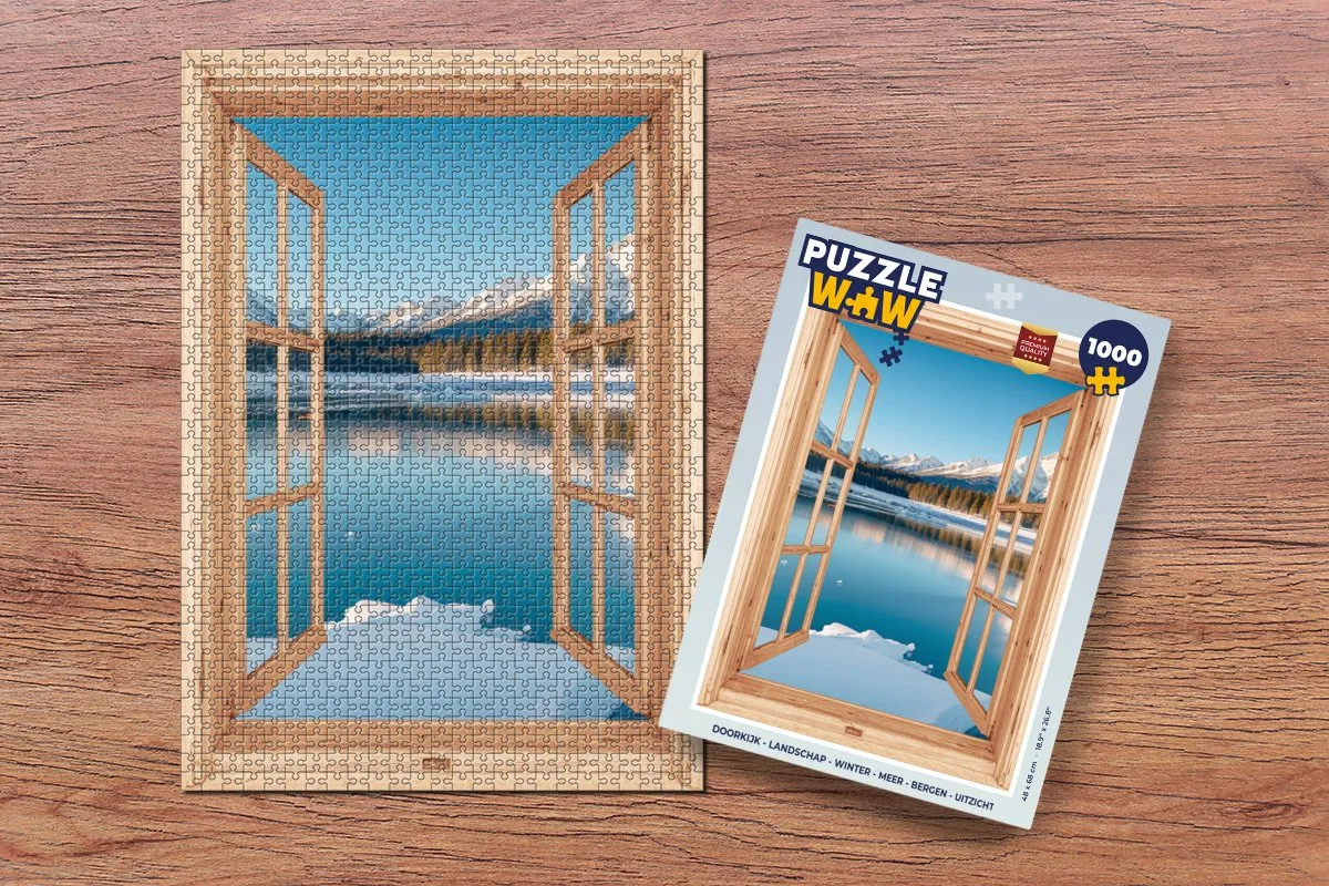 PuzzleWow Doorkijk Landschap Winter 1000 Stuks - Bergen