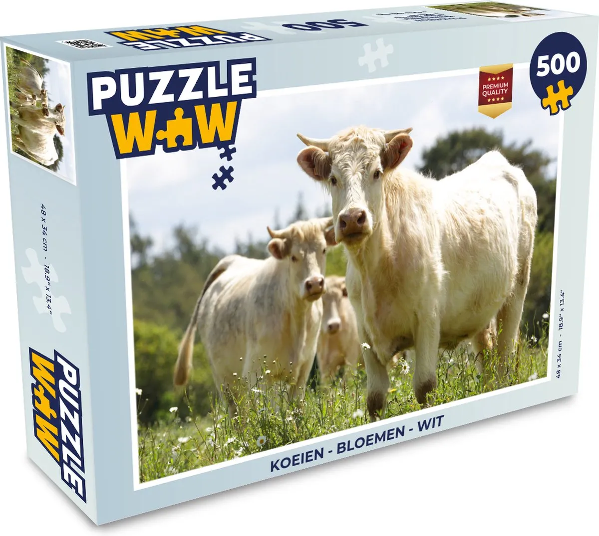 PuzzleWow Koeien & Bloemen Legpuzzel 500 Stuks