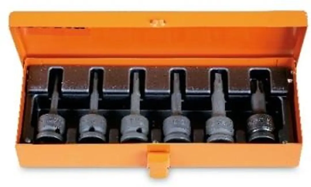 Beta 6-delig set slagdoppen voor Torx® schroeven in metalen kist