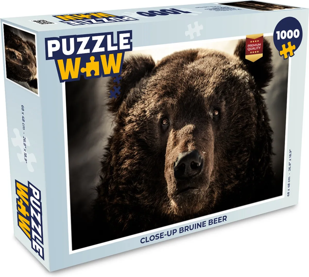 PuzzleWow Close-up Bruine Beer Legpuzzel 1000 Stuks