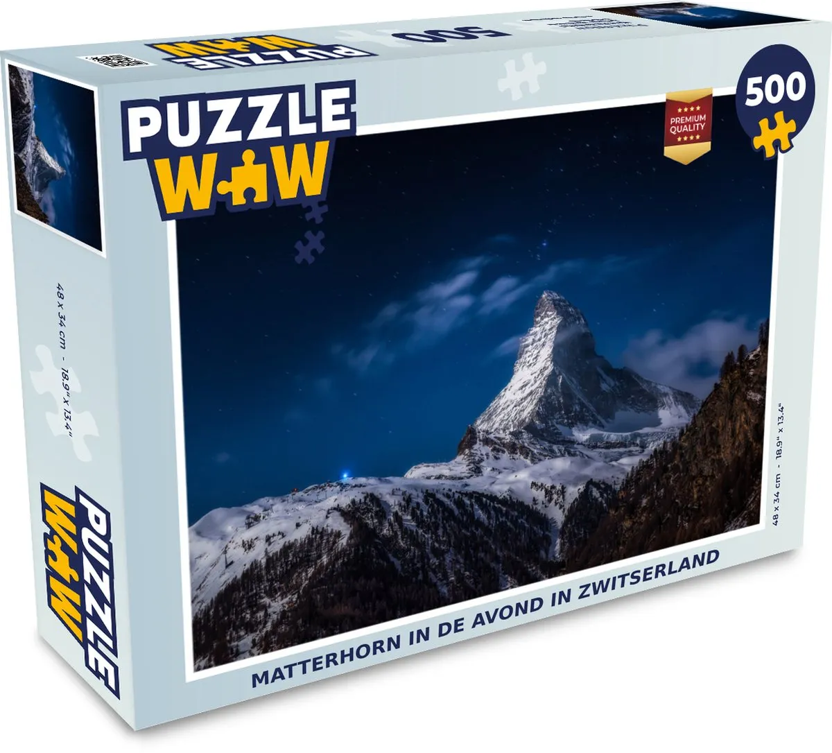 PuzzleWow Matterhorn Avond in Zwitserland Legpuzzel 500 Stuks