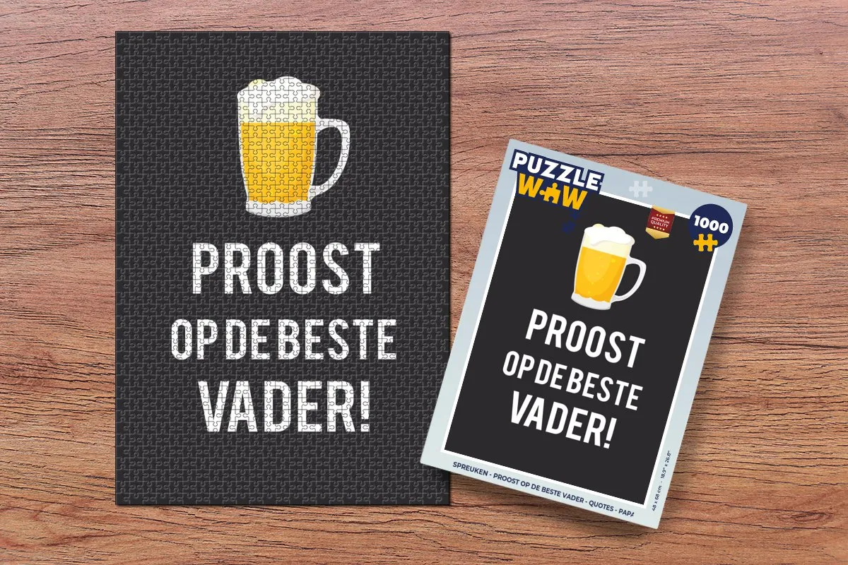 PuzzleWow Proost op de Beste Vader Legpuzzel 1000 Stuks - Multicolor