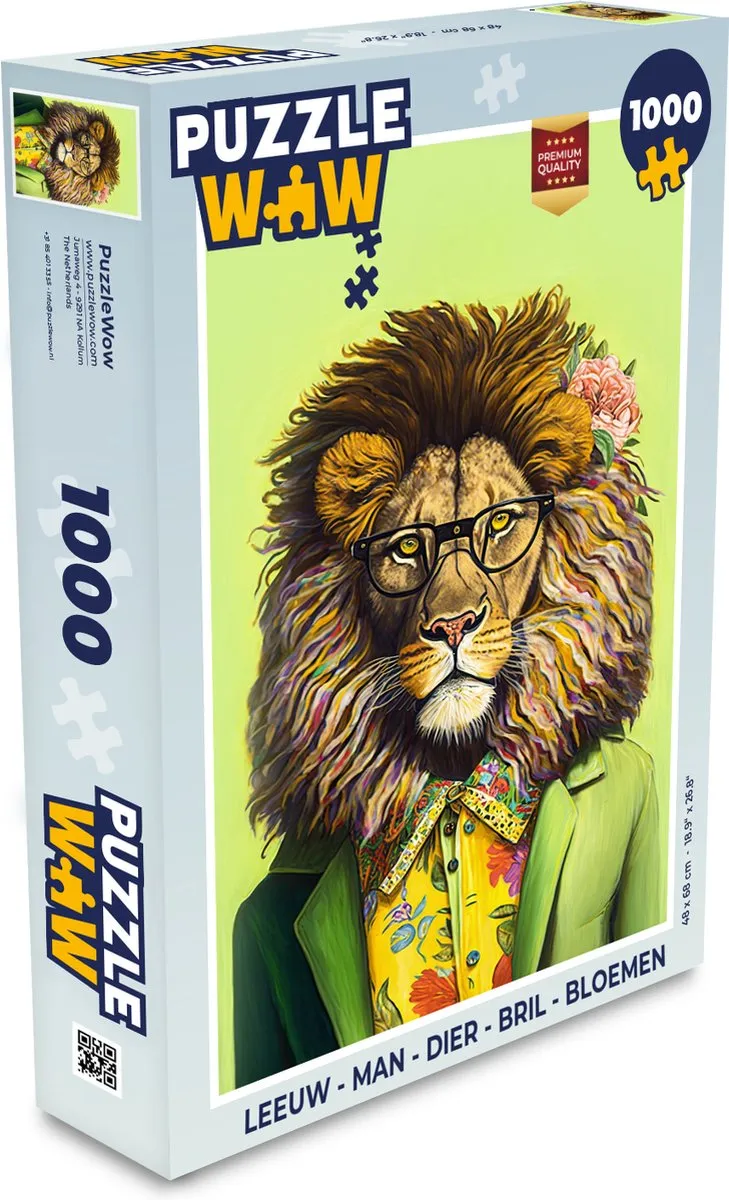 PuzzleWow Leeuw Puzzel 1000 Stuks - Multicolor
