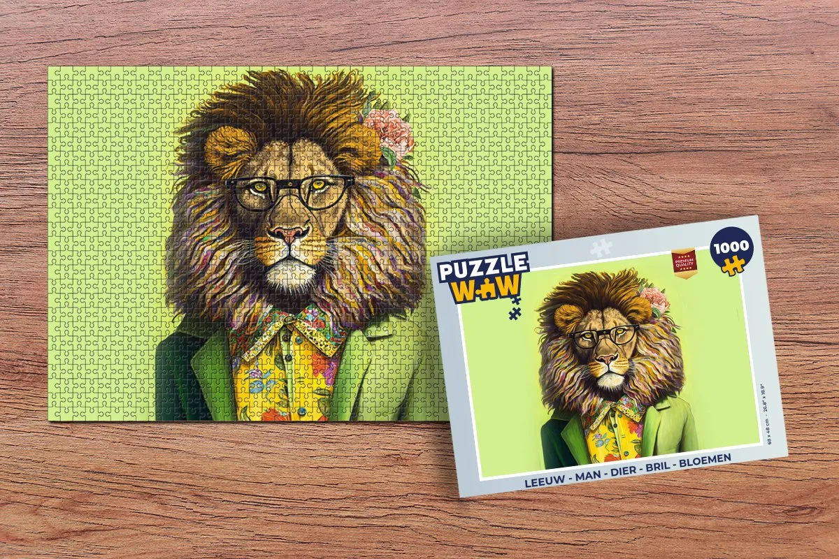 PuzzleWow Leeuw Puzzel 1000 Stuks - Multicolor