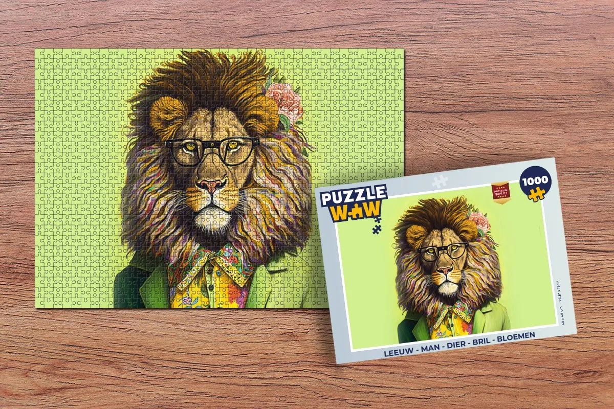 PuzzleWow Leeuw Puzzel 1000 Stuks - Multicolor