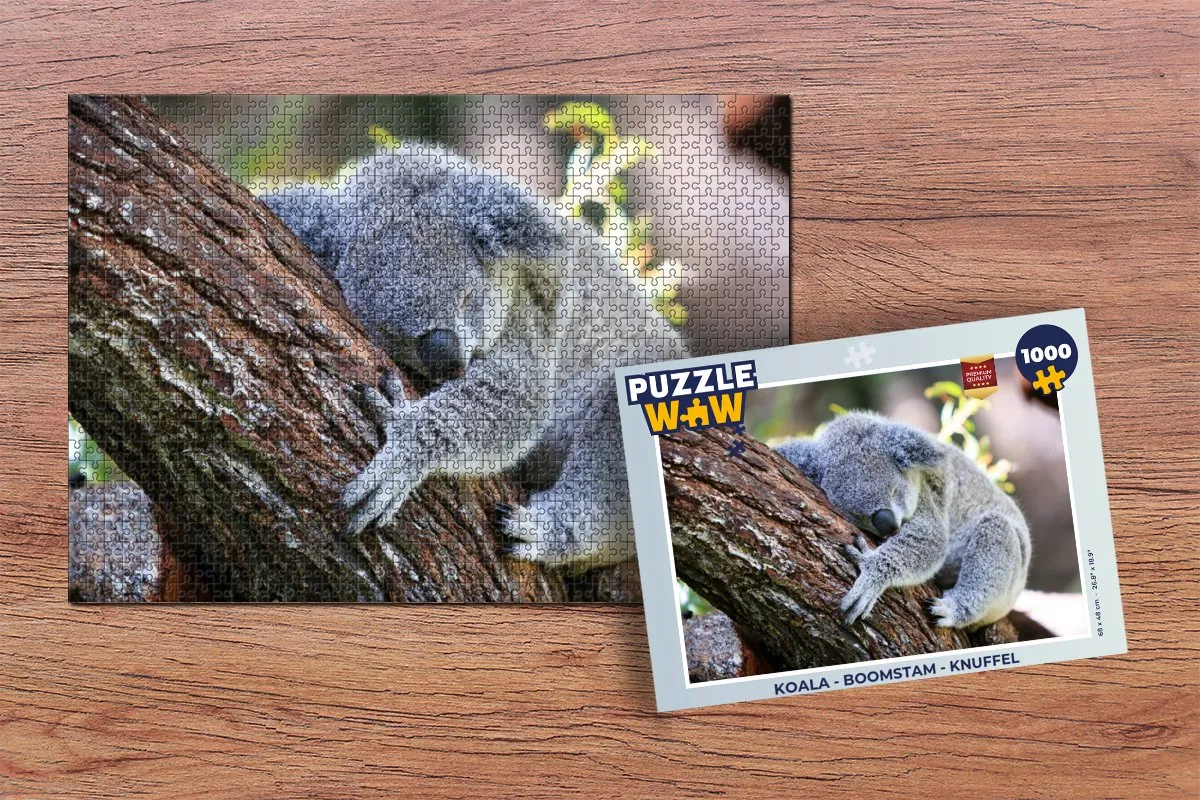 PuzzleWow Koala Boomstam Legpuzzel 1000 Stuks - Multicolor