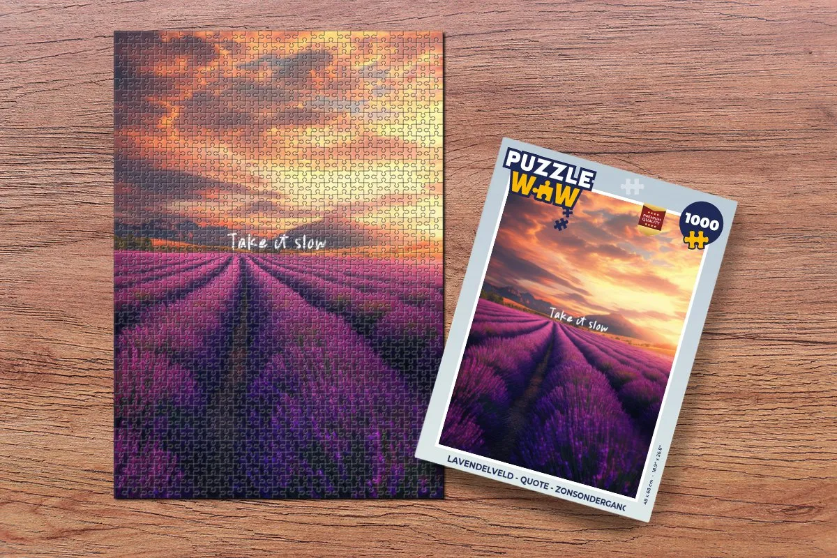 PuzzleWow Lavendelveld Quote Legpuzzel 1000 Stuks