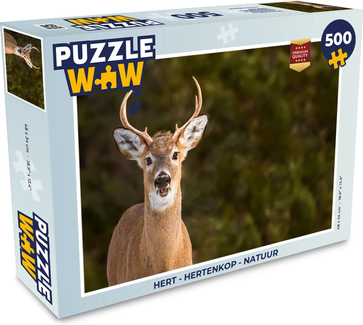 PuzzleWow Hert Legpuzzel 500 Stuks - Multicolor