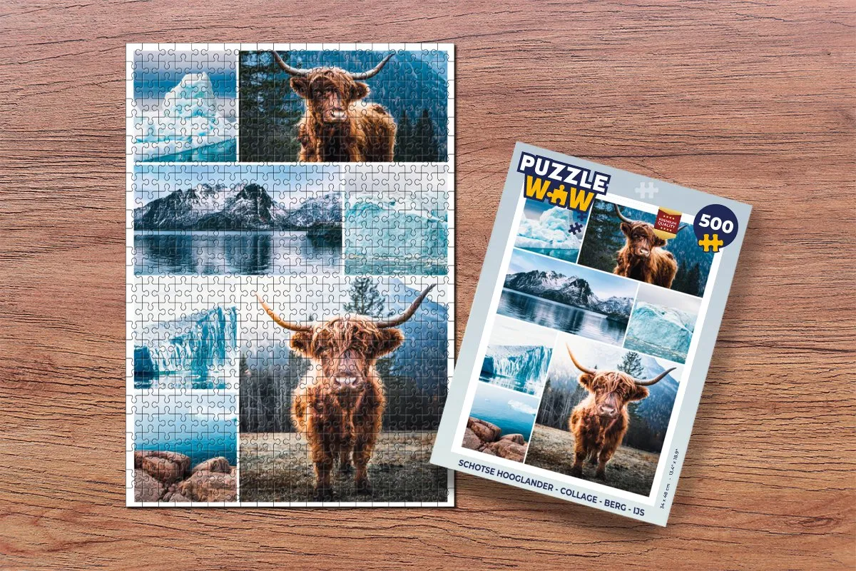 PuzzleWow Schotse Hooglander Legpuzzel 500 Stuks - Multicolor