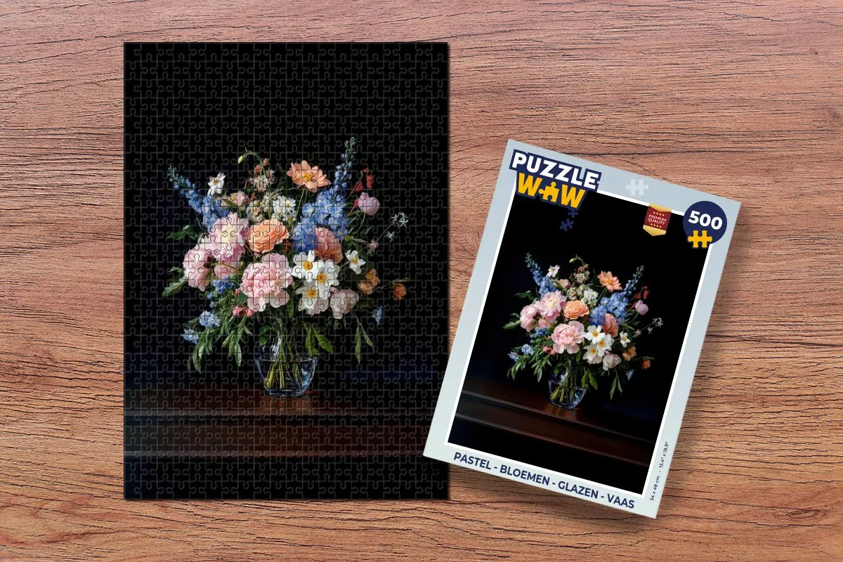 PuzzleWow Pastel Bloemen Legpuzzel 500 Stuks