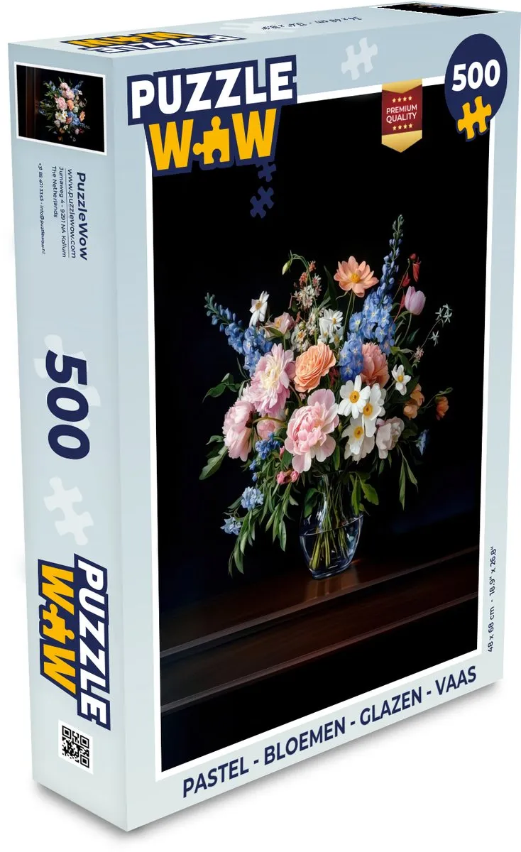 PuzzleWow Pastel Bloemen Legpuzzel 500 Stuks