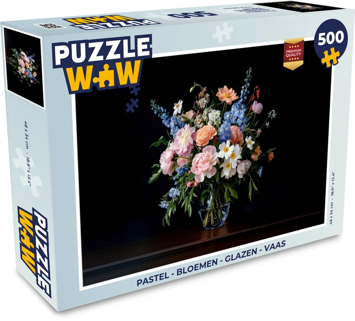 PuzzleWow Pastel Bloemen Legpuzzel 500 Stuks