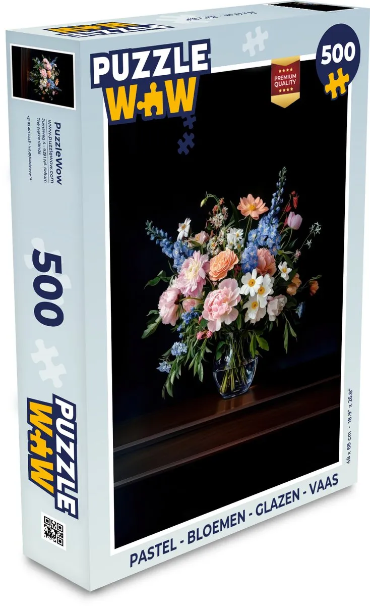 PuzzleWow Pastel Bloemen Legpuzzel 500 Stuks