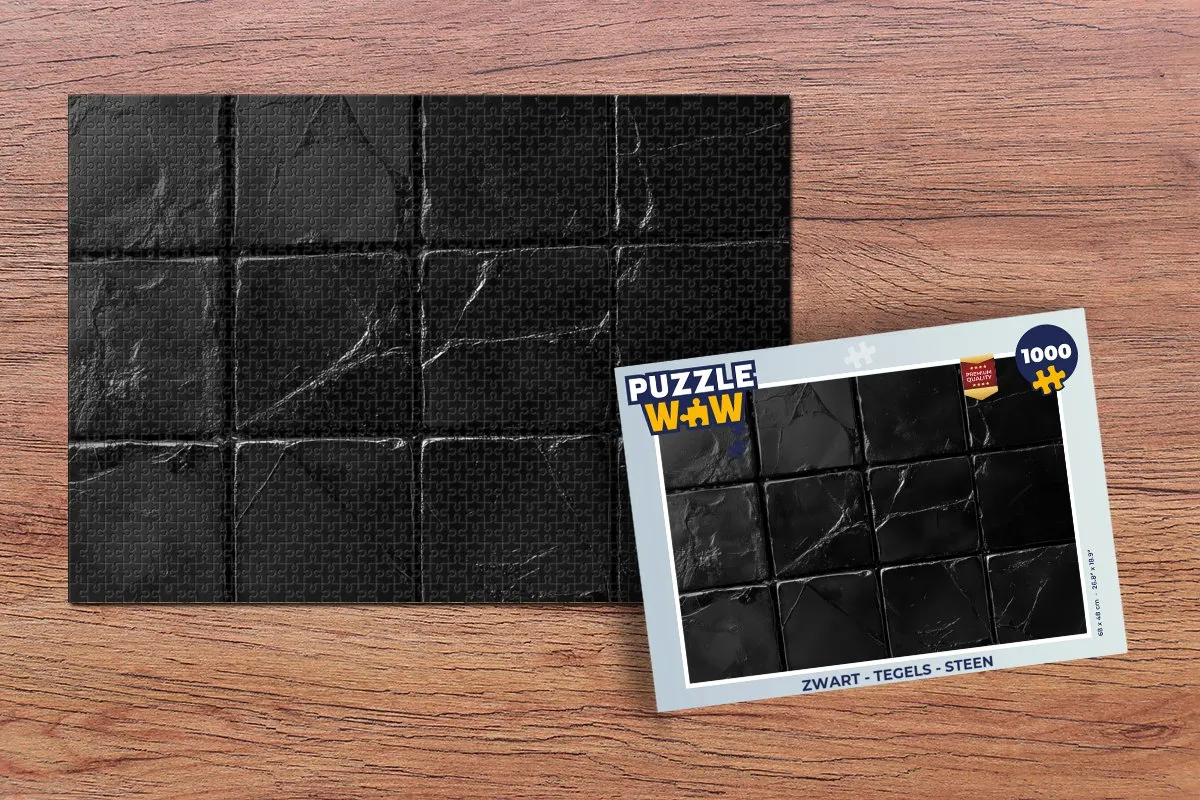 PuzzleWow Legpuzzel 1000 Stukken - Steen/Zwart