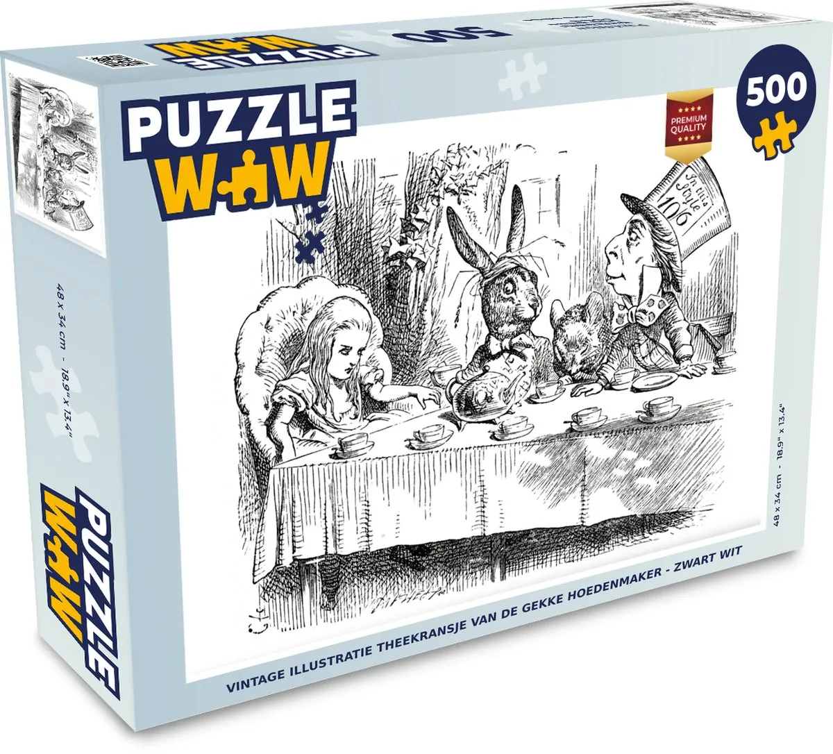 PuzzleWow Legpuzzel Vintage Illustratie Theekransje 500 Stuks