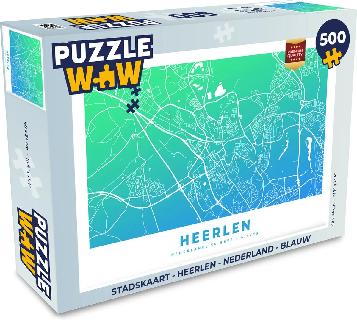 PuzzleWow Stadskaart Heerlen Nederland Legpuzzel 500 Stuks