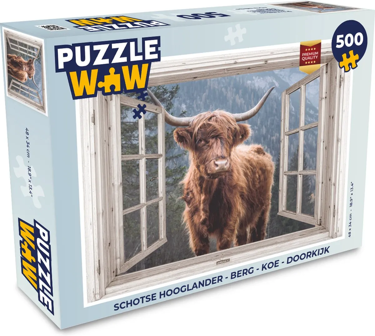 PuzzleWow Schotse Hooglander Legpuzzel 500 Stuks